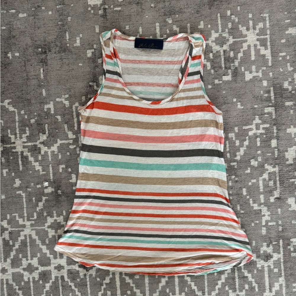 Blue Rain S Multicolor Horizontal Striped Tank Top
